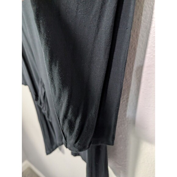 LOGO Lori Goldstein Women M Pullover Tunic Top Black Long Sleeves Pockets 127 - Picture 5 of 7